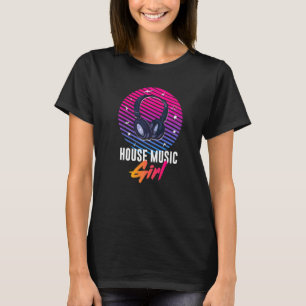 T-shirt Jolies Filles Aiment La Musique House Musique Hous