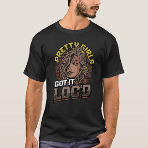 T-shirt Jolies Filles L'Ont Éclatée Dreadlock Melanin Blac