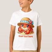 T-shirt Jolies filles plage crabe ajouter du texte (Devant)