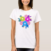 T-shirt jolies fleurs chic chic (Devant)