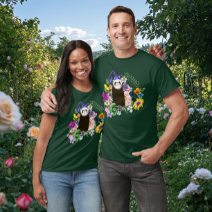 T-shirt Jolies fleurs sauvages de furet sableux en bois ve
