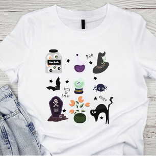 T-shirt Jolies icônes d'Halloween méchamment effrayantes