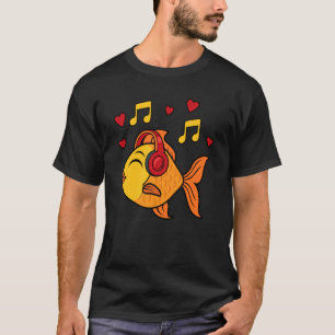 T-shirt Jolies notes de musique de poissons rouges musicie