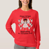 T-shirt Jolis Anges de Noël avec Nom Dames (Devant)
