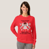 T-shirt Jolis Anges de Noël avec Nom Dames (Devant entier)