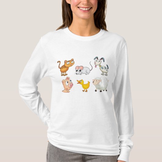 T-shirt Jolis animaux de ferme amusants (Devant)