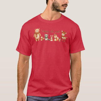 T-shirt jolis animaux des bois heureux automne à tous ami