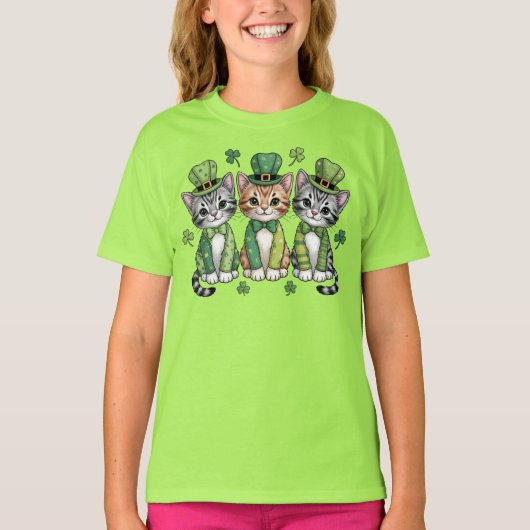 T-shirt Jolis chatons de la Saint-Patrick-47474 (Devant)