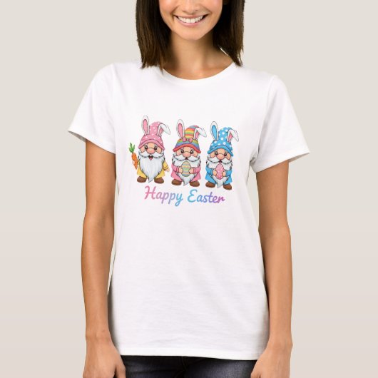 T-shirt Jolis gnomes de Pâques Joyeuses Pâques (Devant)