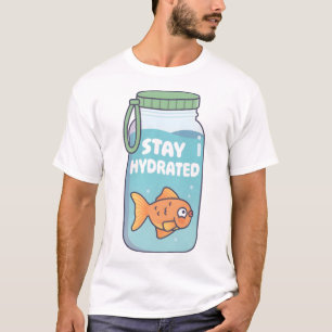 T-shirt Jolis poissons rouges dans une bouteille d'eau Res