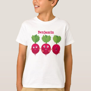 T-shirt Jolis radis trio de chant dessin animé légumes
