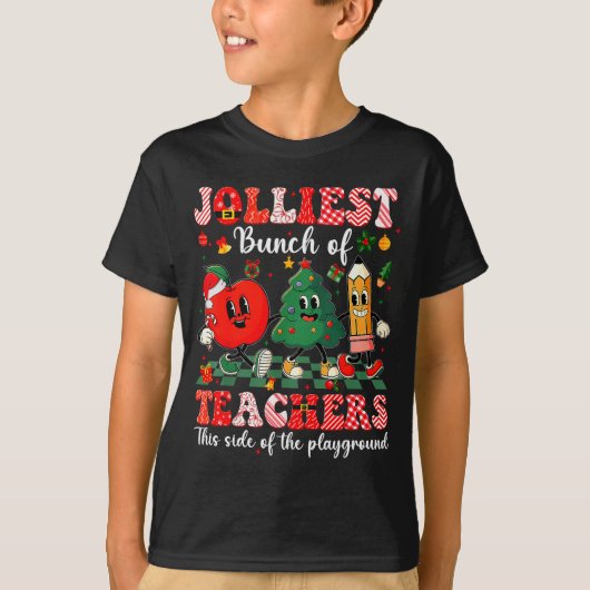 T-shirt Jolliest Bunch Of Teachers Christmas Xmas Teacher (Devant)
