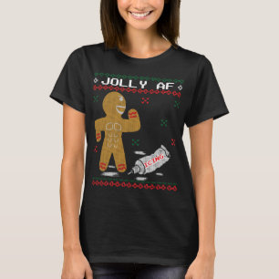 T-shirt Jolly AF Gingerbread Homme Body Builder