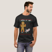 T-shirt Jolly Af Gingerbread Homme Corps Builder laid Chri (Devant entier)