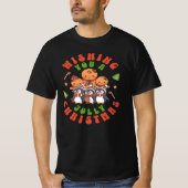 T-shirt Jolly Christmas Cute Gingerbread & Penguin (Devant)