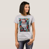 T-shirt Jolly Christmas Santa Clause And Cardinals (Devant entier)