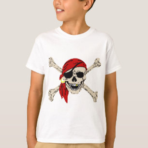 T-shirt Jolly roger Pirate Os crâne Rouge Bandanna