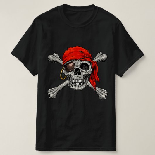 T-shirt Jolly roger Pirate Skull Crossbones Halloween Coût (Design devant)