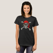 T-shirt Jolly roger Pirate Skull Crossbones Halloween Coût (Devant entier)
