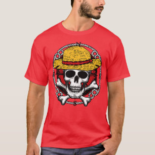 T-shirt Jolly roger Pirates Casquette de paille