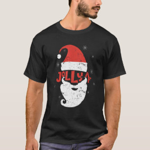 T-shirt Jolly Santa Hat Beard Af Snowflakes Joyeux Christm