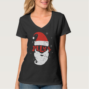 T-shirt Jolly Santa Hat Beard Af Snowflakes Joyeux Christm