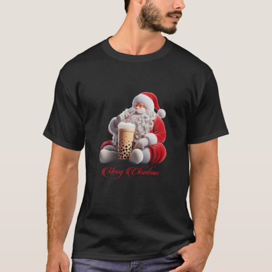 T-shirt Jolly Sips Père Noël's Bubble Tea Brew (Devant)