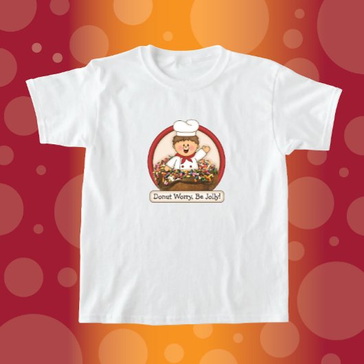 T-shirt JollyKins Donut Worry Be Jolly (Rouge)