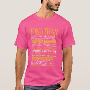 T-shirt Jonathan First Name Shirt - Nom personnalisé Jona