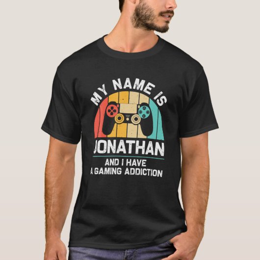 T-shirt JONATHAN Nom cadeau Personnalisé Funny Gaming Geek (Devant)