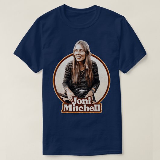 T-shirt Joni Mitchell les années 70 Sepia Tone (Design devant)