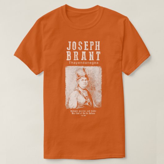 T-shirt Joseph Brant Mohawk Chef guerrierIroquois (Design devant)