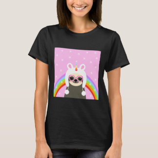 T-shirt Jote arc-en-ciel Sloth Unicorn rose Princesse
