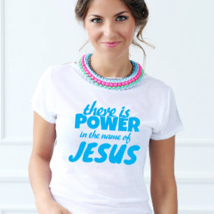 T-shirt Jote blu Script Jésus Écriture