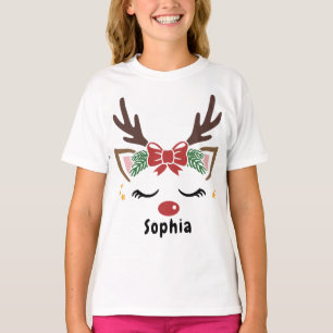 T-shirt Jote Christmas Festive Renideer Nom de fille perso