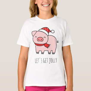 T-shirt Jote Cochon Rose Lit Obtenir Jolly Minimaliste Noë