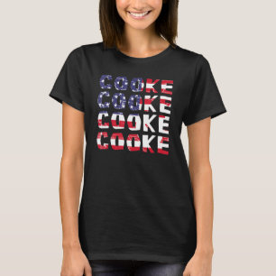 T-shirt Jote Cooke American Flag Rouge Blanc Bleu Merch Ou