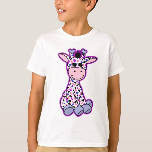 T-shirt Jote Genderfluide Fierté Drapeau Giraffe rose viol (Devant)