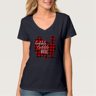 T-shirt Jote Gobble Yall Ya'll Rouge Plaid Thanksgivi