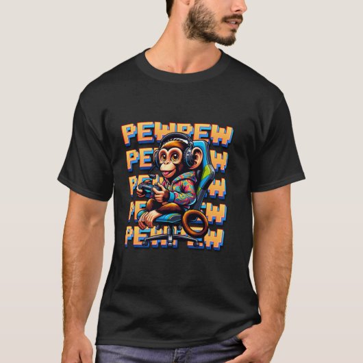 T-shirt Jote Jeu Singe Pew Vidéo Jeu Graphique Hommes Enfa (Devant)