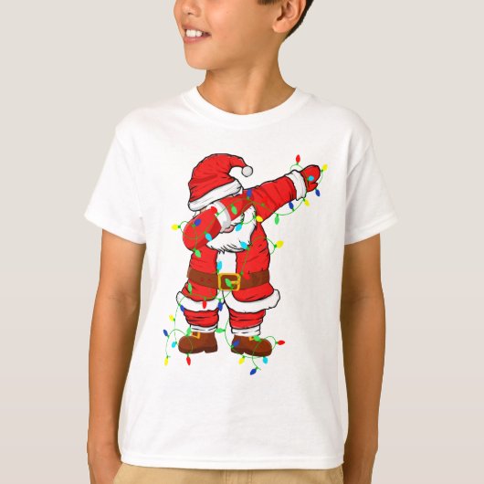 T-shirt Jote Père Noël Dabbing Lights Christmas Boy T-Shir (Devant)