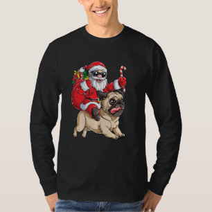 T-shirt Jote Père Noël équitation Carlin chien drôle Carli