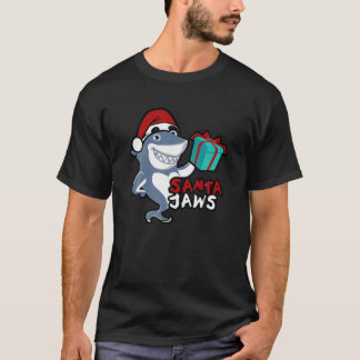 T-shirt Jote Père Noël Jaws Famille Pajamas de Noël Funny 