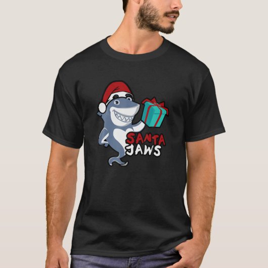T-shirt Jote Père Noël Jaws Famille Pajamas de Noël Funny  (Devant)