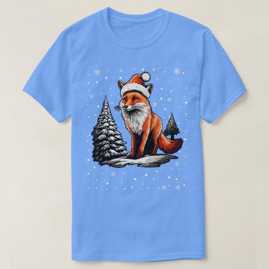 T-shirt Jote Red Fox Noël Noël Noël Noël Chapeau Noël Paja (Design devant)