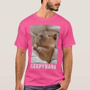 T-shirt Jote Sleepy Capybara Sleep Drôle Mot Sleebybara