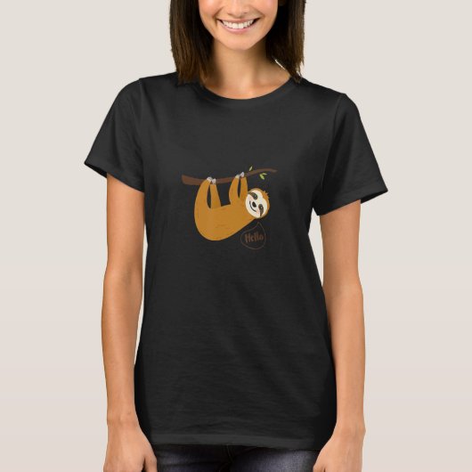 T-shirt Jote Sloth Dit Bonjour Mignonne Singe Primate (Devant)