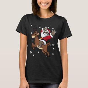 T-shirt Jote Sloth Père Noël Riding Reindeer Noël