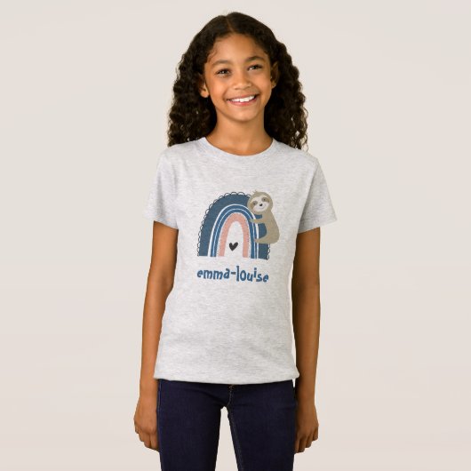 T-Shirt Jote Sloth Rainbow Name Enfant's (Devant entier)