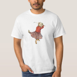 T-shirt jouant au golf drôle de chat